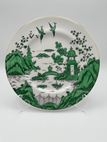 Green willow dessert plates - green,