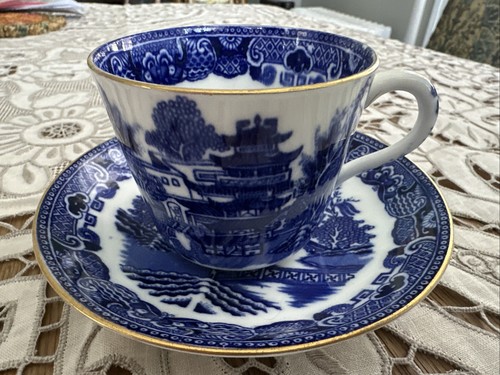 Antique blue white two - white,