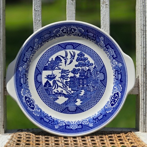 Vintage cake plate blue - vintage,