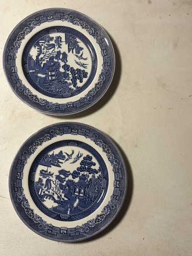 Set blue willow pattern - blue,