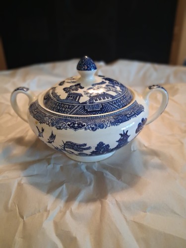 Blue willow handled dish - willow,