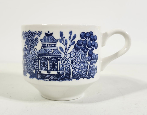 White with blue willow - willow, pattern