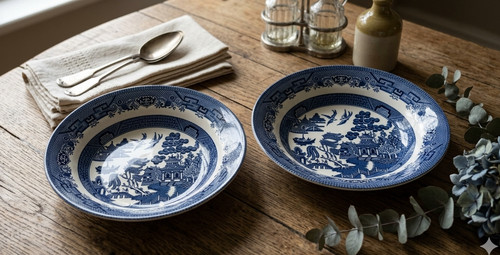 Vtg blue willow churchill - vtg,
