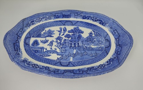 Tray blue willow transfer - blue,